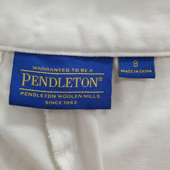 Pendleton Women's Vintage White High Rise Cotton Tapered Leg Pants Size‎ 8 - Picture 5 of 8